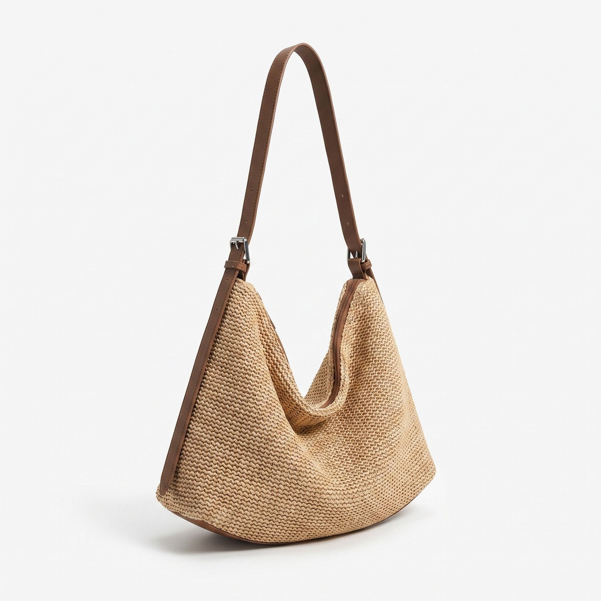 Woven Slouchy Shoulder Tote Bag Soft Oversized Textured Everyday Carryall Handbag