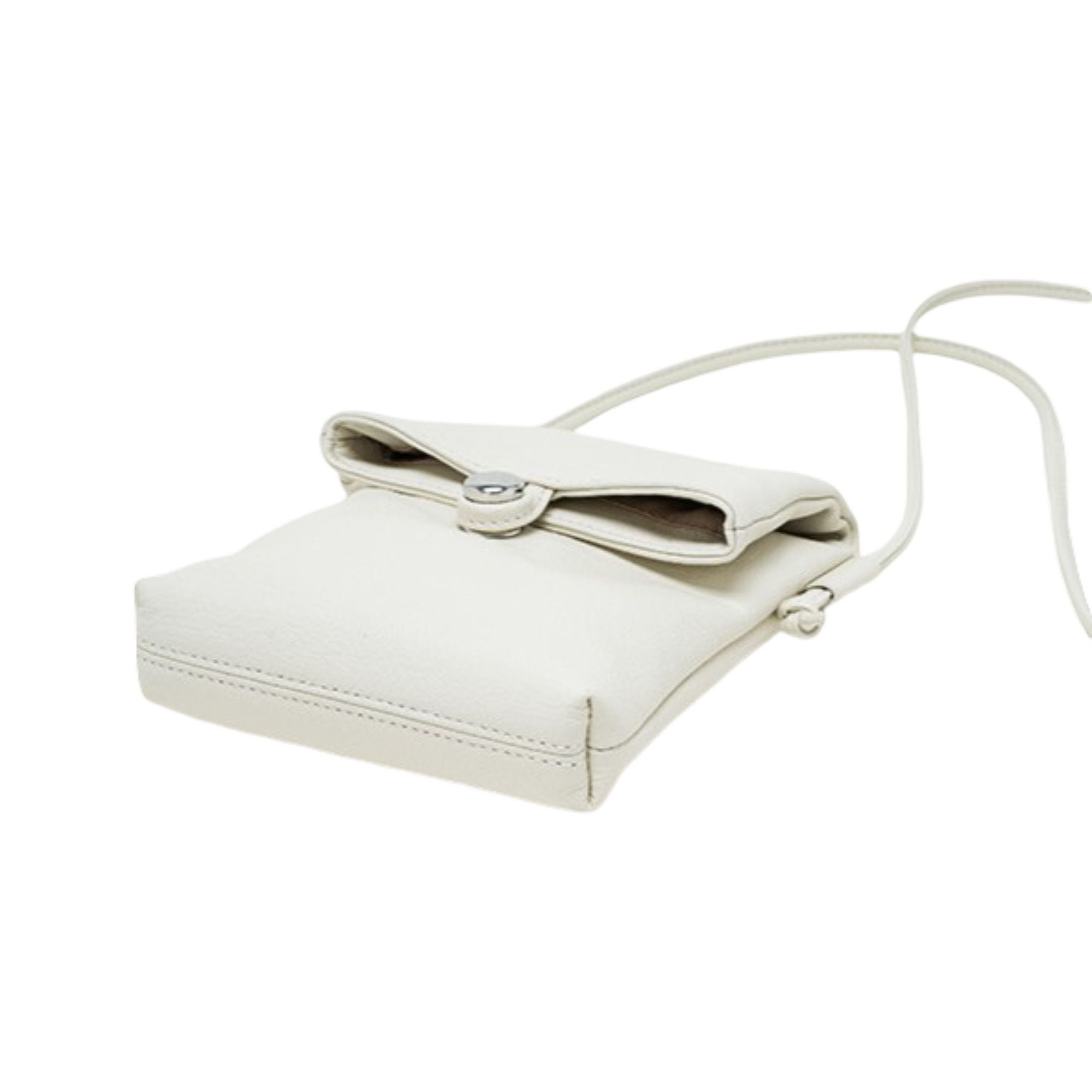 Leather Phone Crossbody Bag with Flap Closure Slim Wallet Design and Adjustable Strap