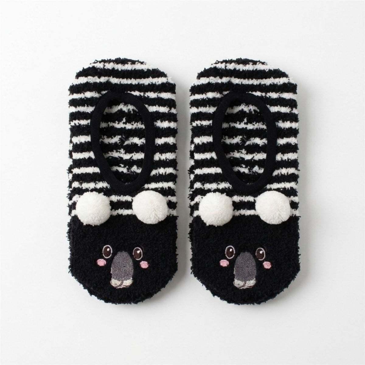 Fuzzy Bear Slipper Socks 2 Pair US 5-10.5