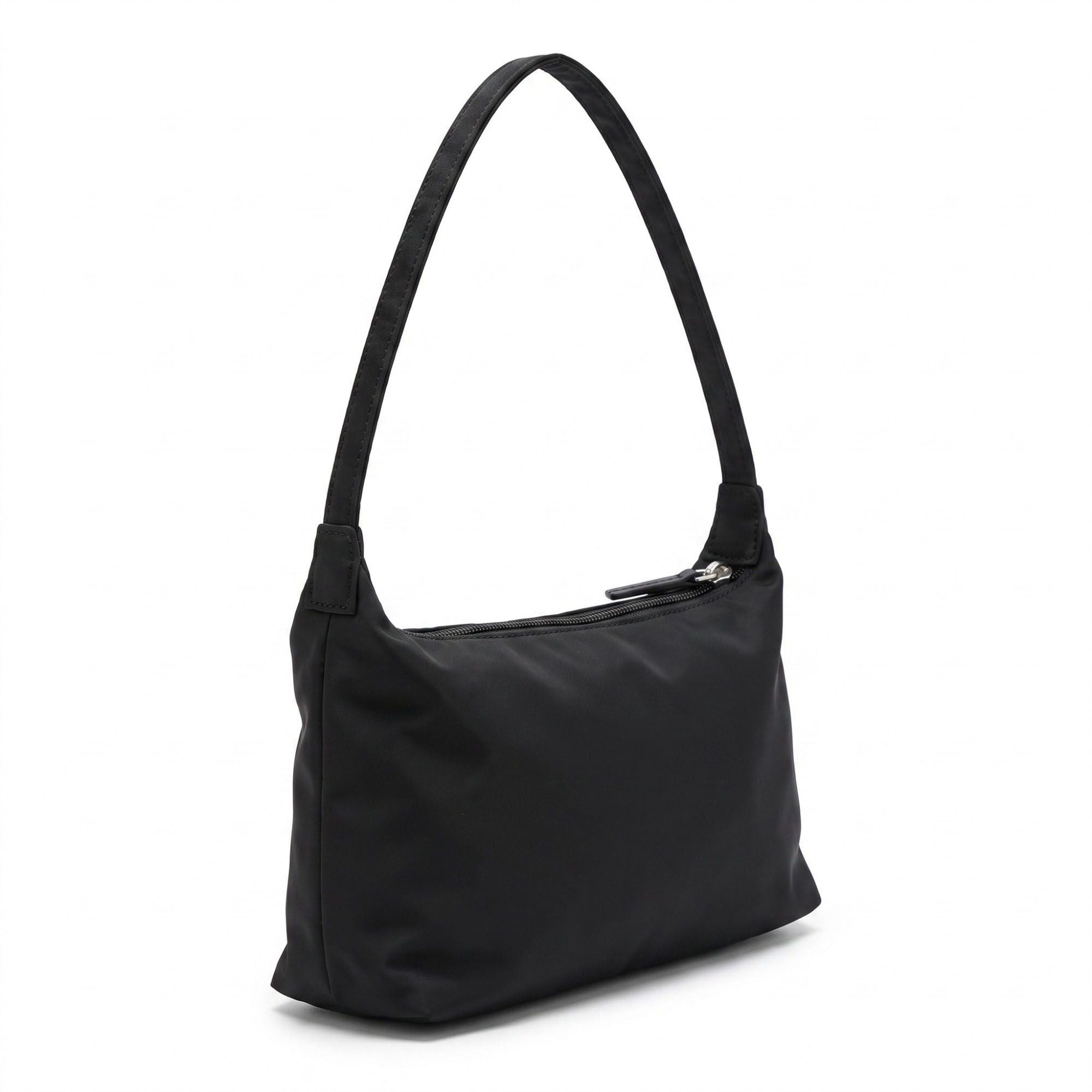 Minimalist Shoulder Bag with Top Zipper and Slim Rectangular Silhouette 8.3x4.7x2in