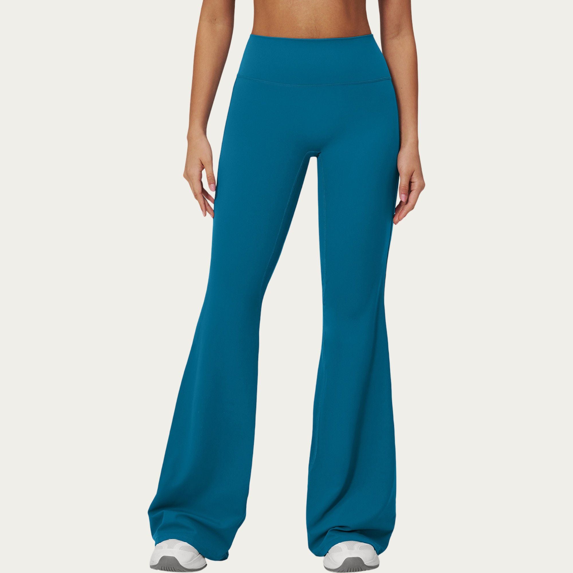 Anna-Kaci Active Women's High Waist Flare Yoga Pants with Wide Leg Stretch Fit and Seam Detail
