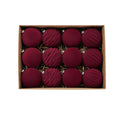 12ct Flocked Christmas Ball Ornament Set 3.15 Inch Holiday Tree Decorations