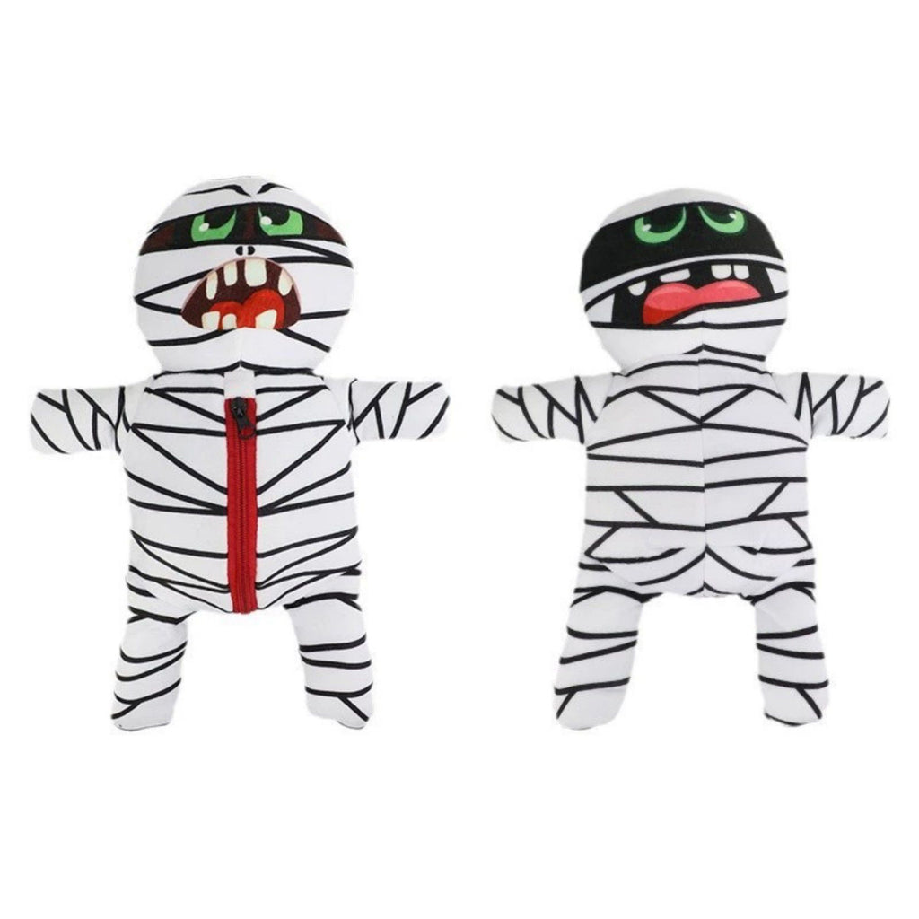 9-in-1 Interactive Mummy Dog Puzzle Toy with Squeaker and Crinkle Plush Pieces