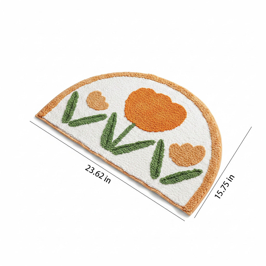 Tufted Floor Mat with Seashell and Starfish Design Non Slip Backing Soft Plush Decorative Entryway Rug