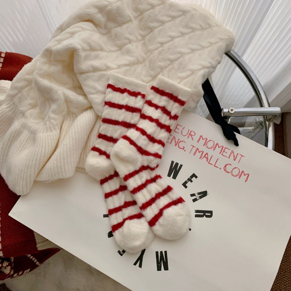 Anna-Kaci Women's 3-Pair Plush Cable Knit Socks Set with Soft Cozy Texture, Stretchy Knit Fit, and Warm Ribbed Detailing