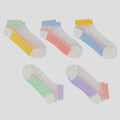Anna-Kaci Women's Thin Semitransparent No - Show Socks 5pk Non-slip and Sweat-absorbent