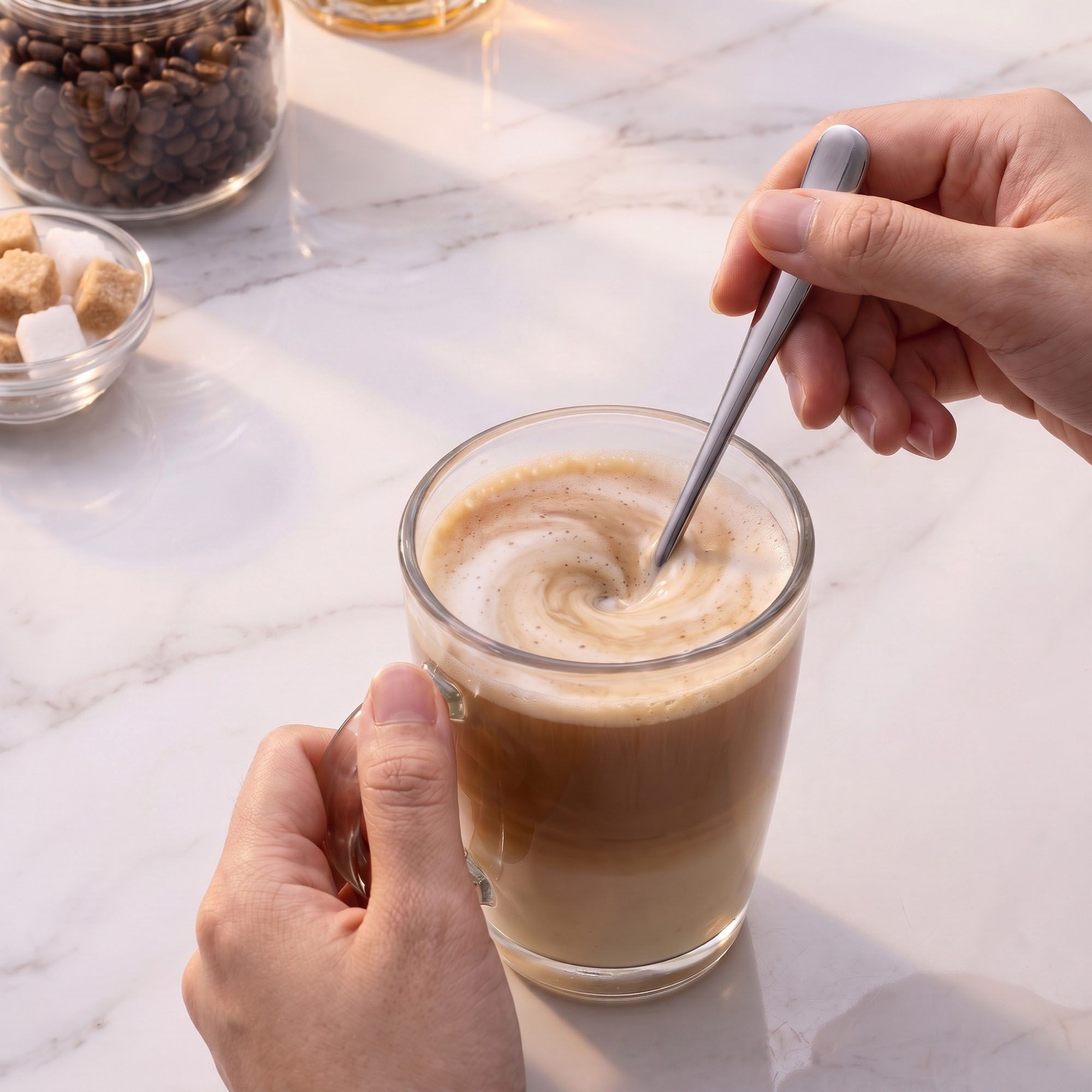 6-Piece Long Handle Stainless Steel Coffee and Iced Tea Spoon Set