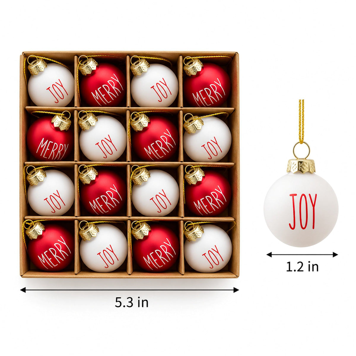 17 Piece Mini Christmas Ball Ornaments and Tree Topper Set Gift