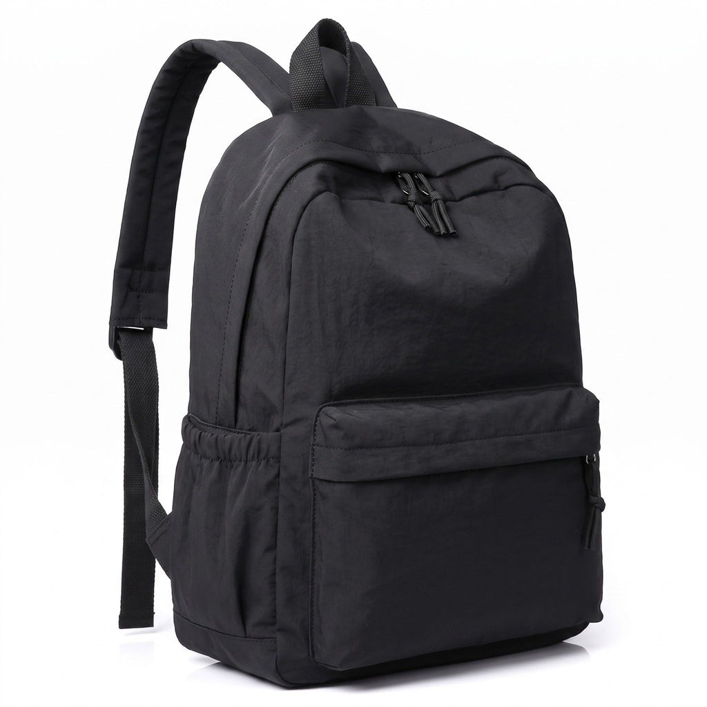 Lightweight Crinkle Multi-Pocket Backpack with Padded Straps and Side Pockets