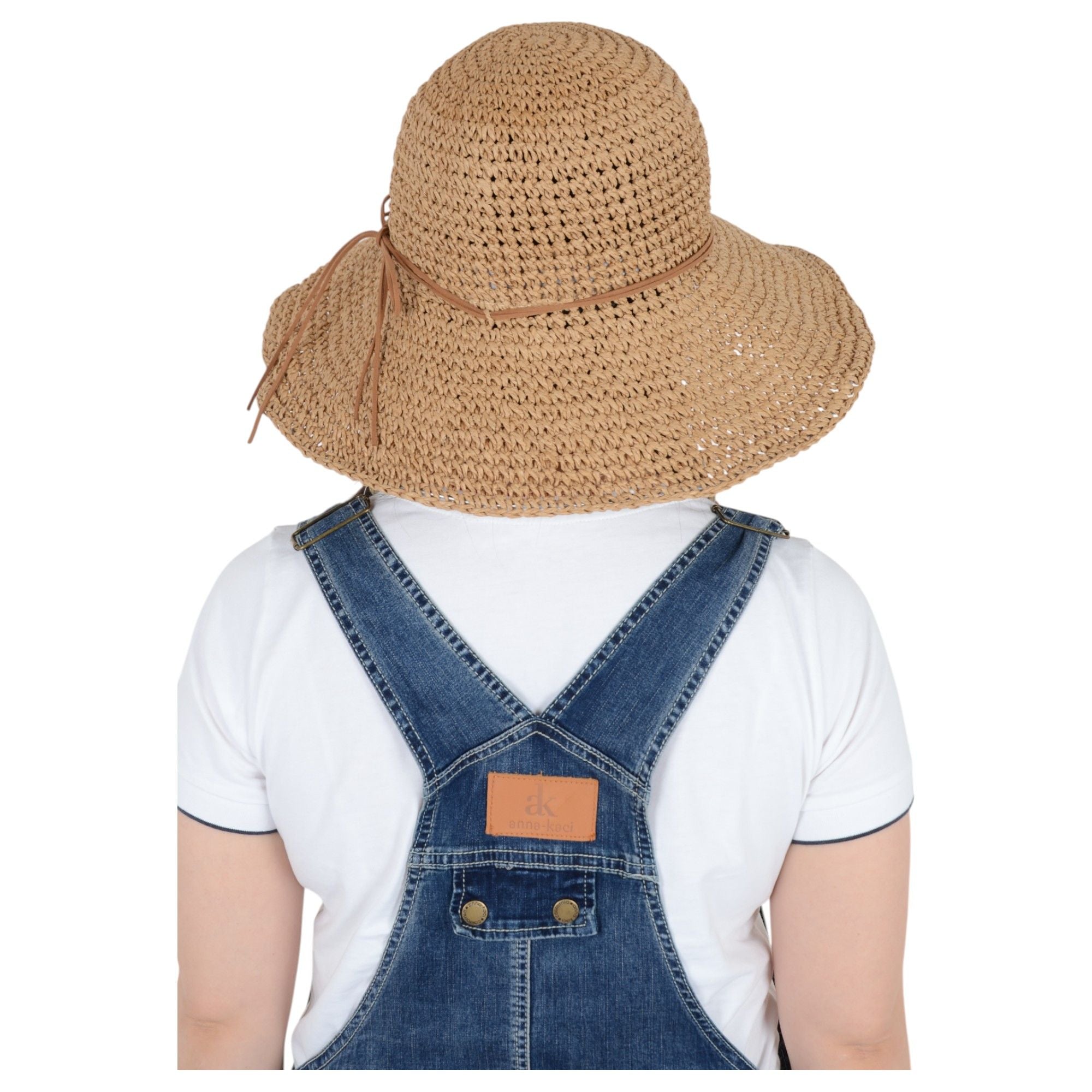 Anna-Kaci Woven Floppy Sun Hat with Rounded Crown and Decorative Bow Detail for Elegant Summer Shade and Vacation Style