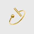 Women's Titanium Steel Open Adjustable Minimalist Statement Ring for Daily Wear