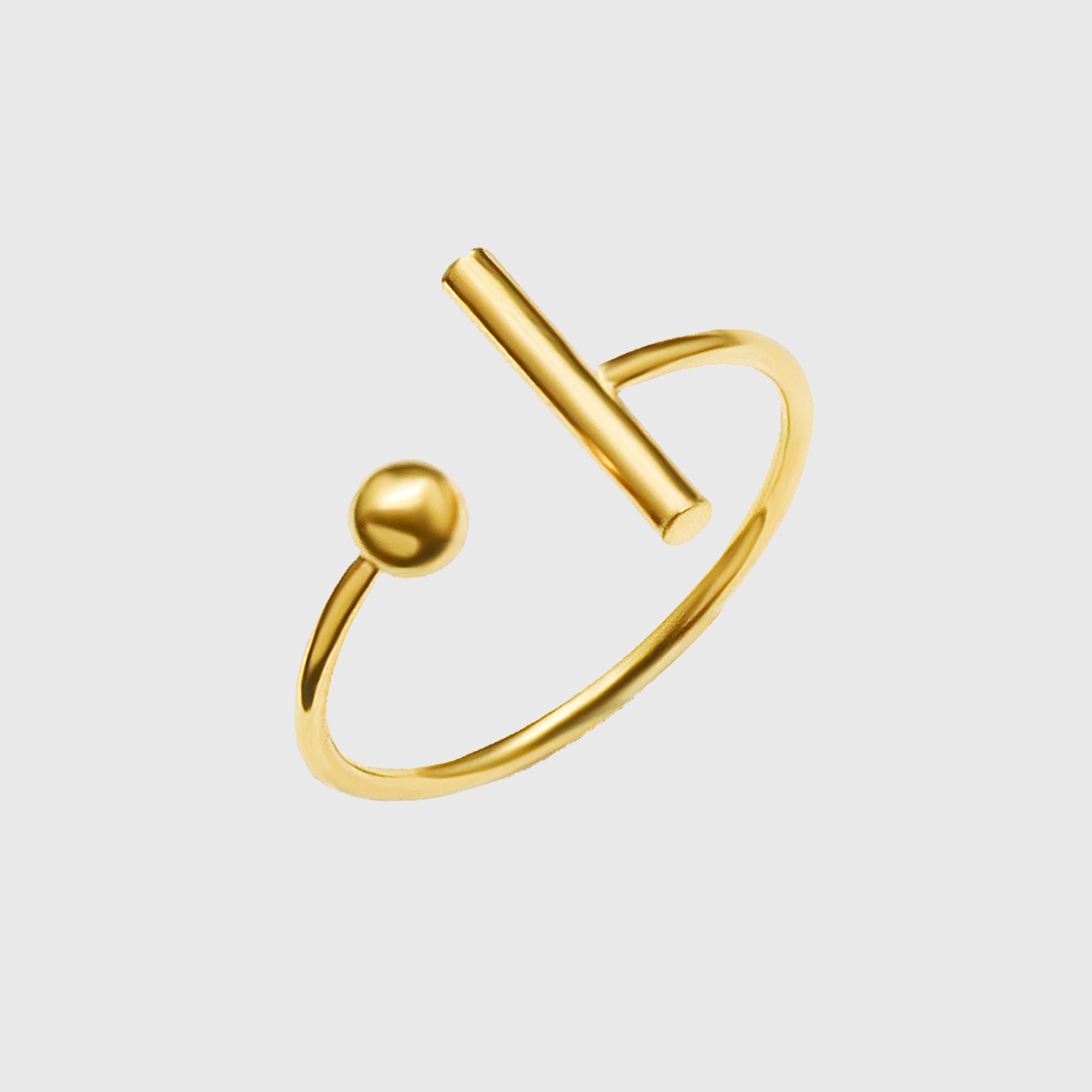 Women's Titanium Steel Open Adjustable Minimalist Statement Ring for Daily Wear