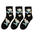 Anna-Kaci 3-Pair Fuzzy Floral Print Lounge Socks with Soft Texture and Cozy Fit