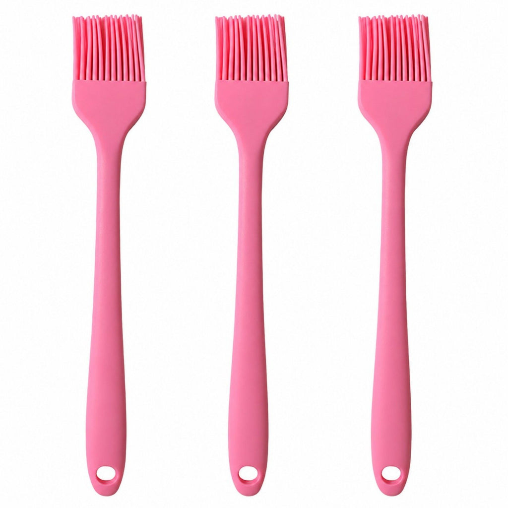 3-Piece Silicone Basting Brush Set, Flexible and Durable Kitchen Tools for Cooking and Baking