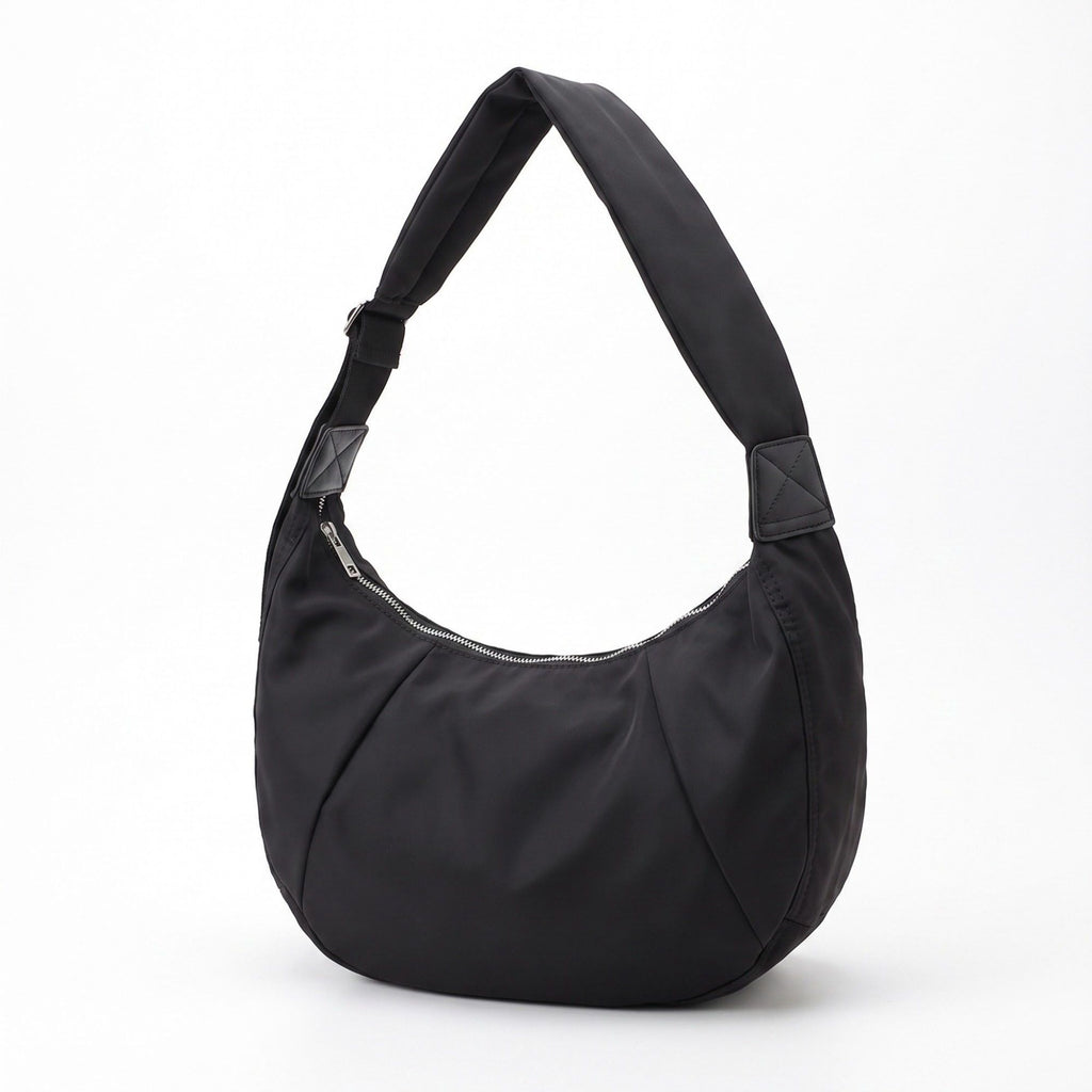 Oversized Crescent Sling Bag with Wide Adjustable Strap and Top Zipper 17.5x10x6.5in