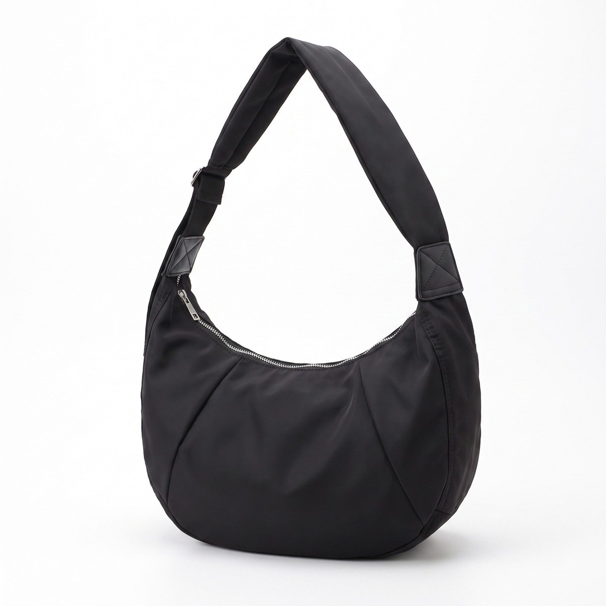 Oversized Crescent Sling Bag with Wide Adjustable Strap and Top Zipper 17.5x10x6.5in