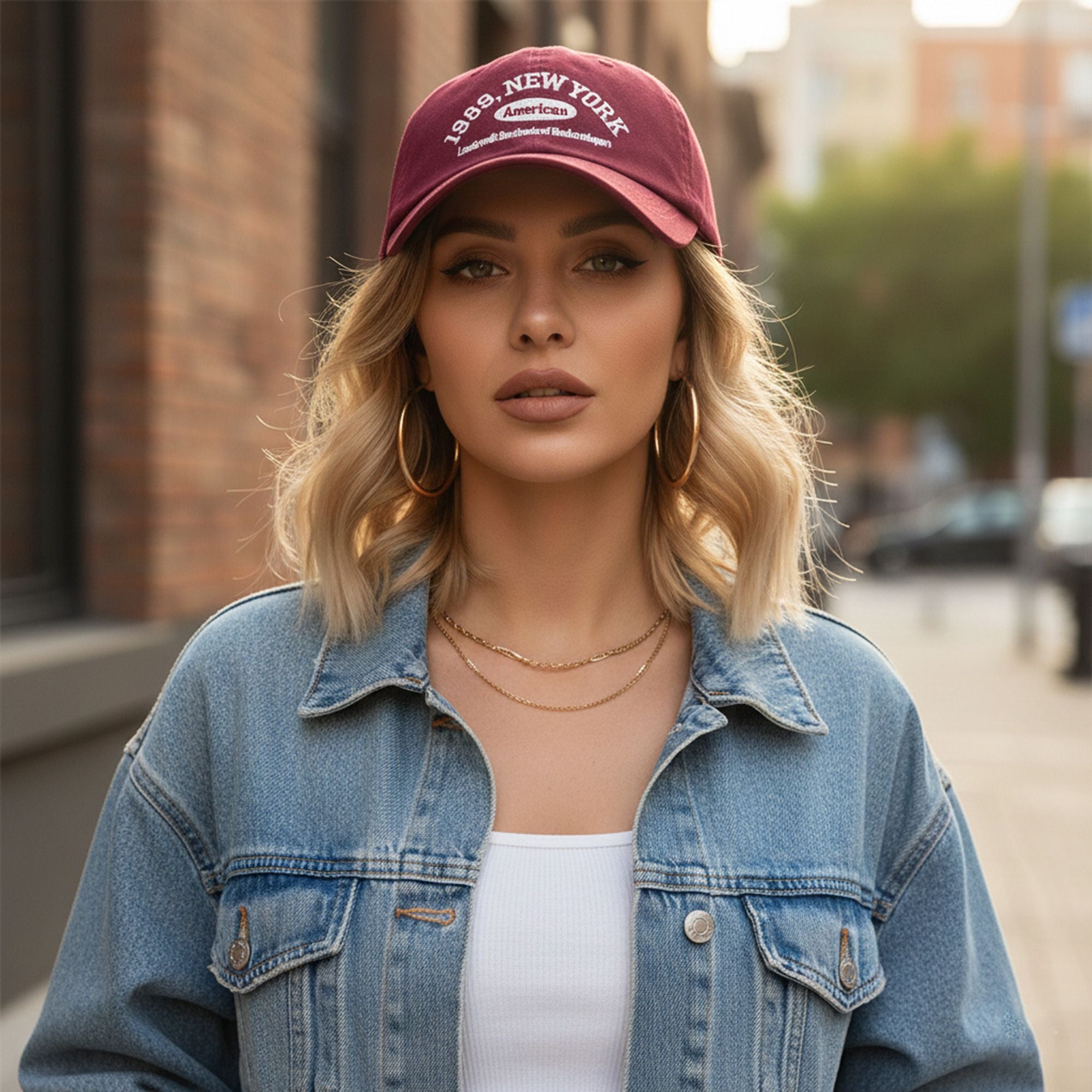 Anna-Kaci Cotton Baseball Cap with Embroidered Lettering Adjustable Strap Back