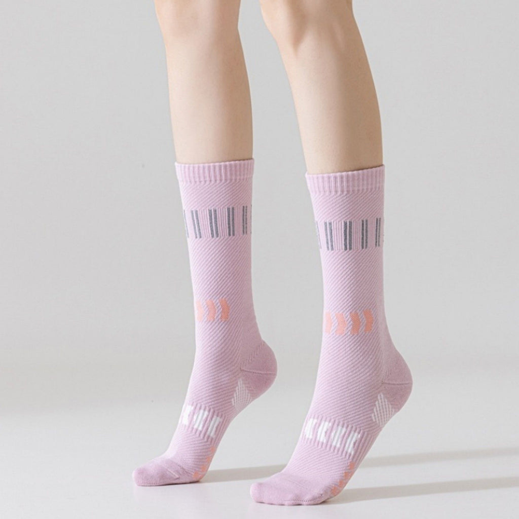 Anna-Kaci Women's Reflective Cycling Socks with Night Visibility Design Padded Zones and Breathable Compression Fit