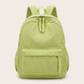 Corduroy Backpack with Front Zip Pocket Adjustable Straps and Spacious Everyday Storage