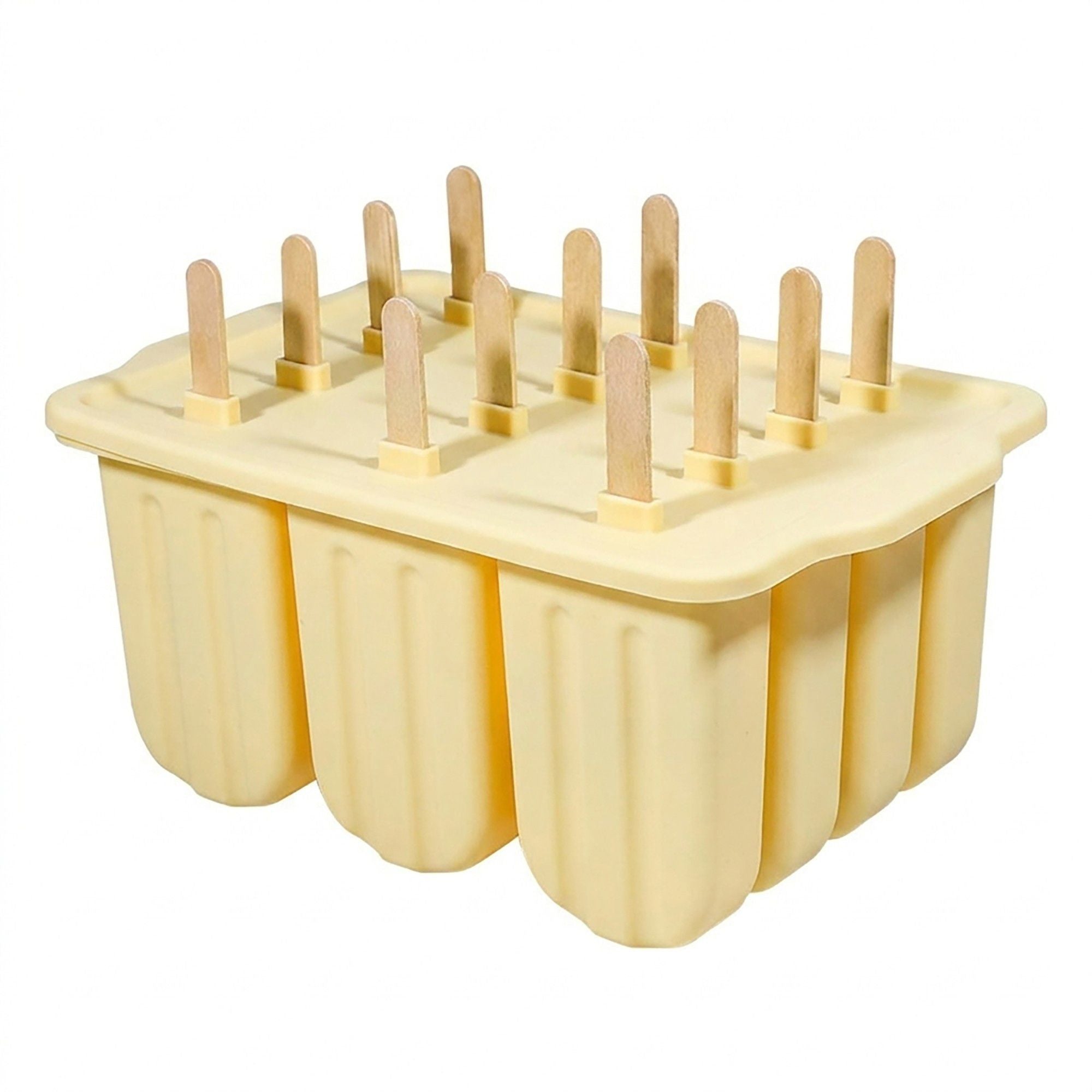 12-Cavity Popsicle Mold - Homemade Ice Pop Maker with Lid