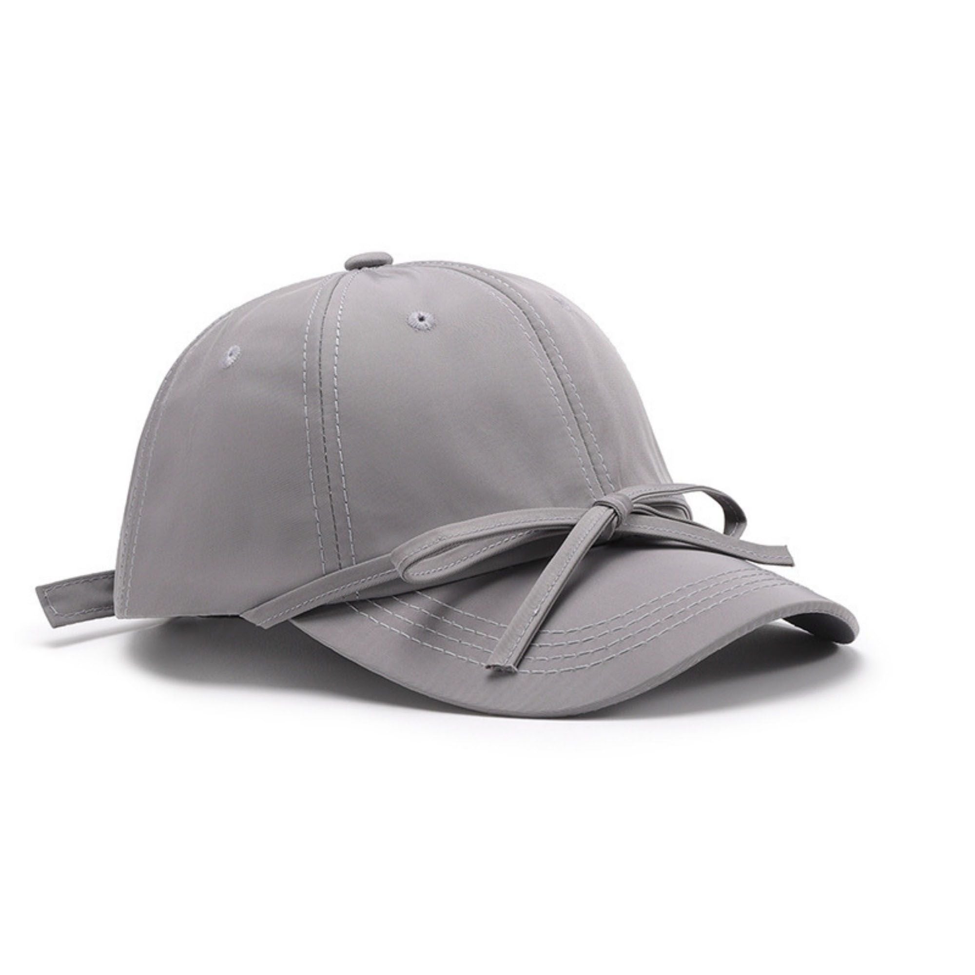 Women's Baseball Cap with Bow Tie Detail Adjustable Strap Casual Hat