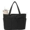 Canvas Tote Bag with Zipper Closure and Multiple Exterior Pockets