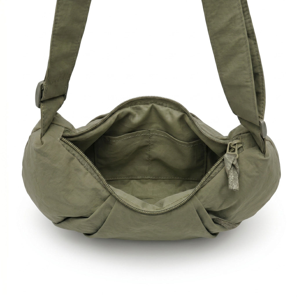 Lightweight Nylon Crescent Crossbody Bag Adjustable Strap Casual Everyday Shoulder Bag