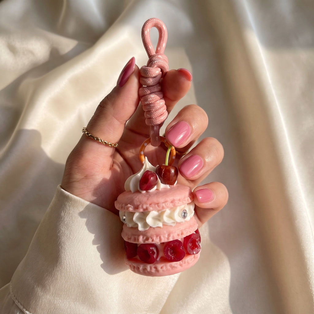 Bag Charm with Hanging Loop and Decorative Dessert Accent