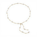 Anna-Kaci Women's Faux Pearl Waist Chain Belt with Layered Drop Strand Detail 43.5in