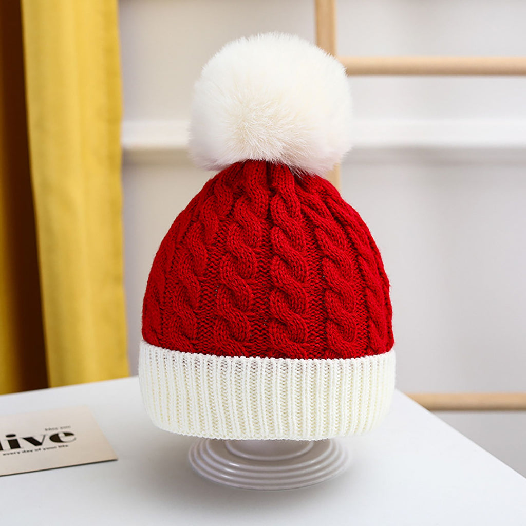 Anna-Kaci Women's Christmas Beanie Knit Hat with Faux Fur Pom-Pom for Holiday Winter Warmth