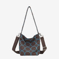 Hemp Embroidered Crossbody Bag Large Circle Polka Dot Shoulder Bag