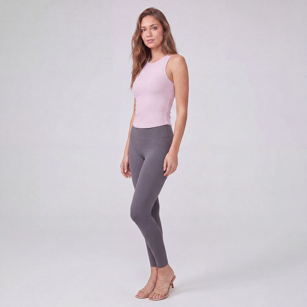 Sleeveless High Neck Cropped Yoga Tank Fitted Workout Activewear Top