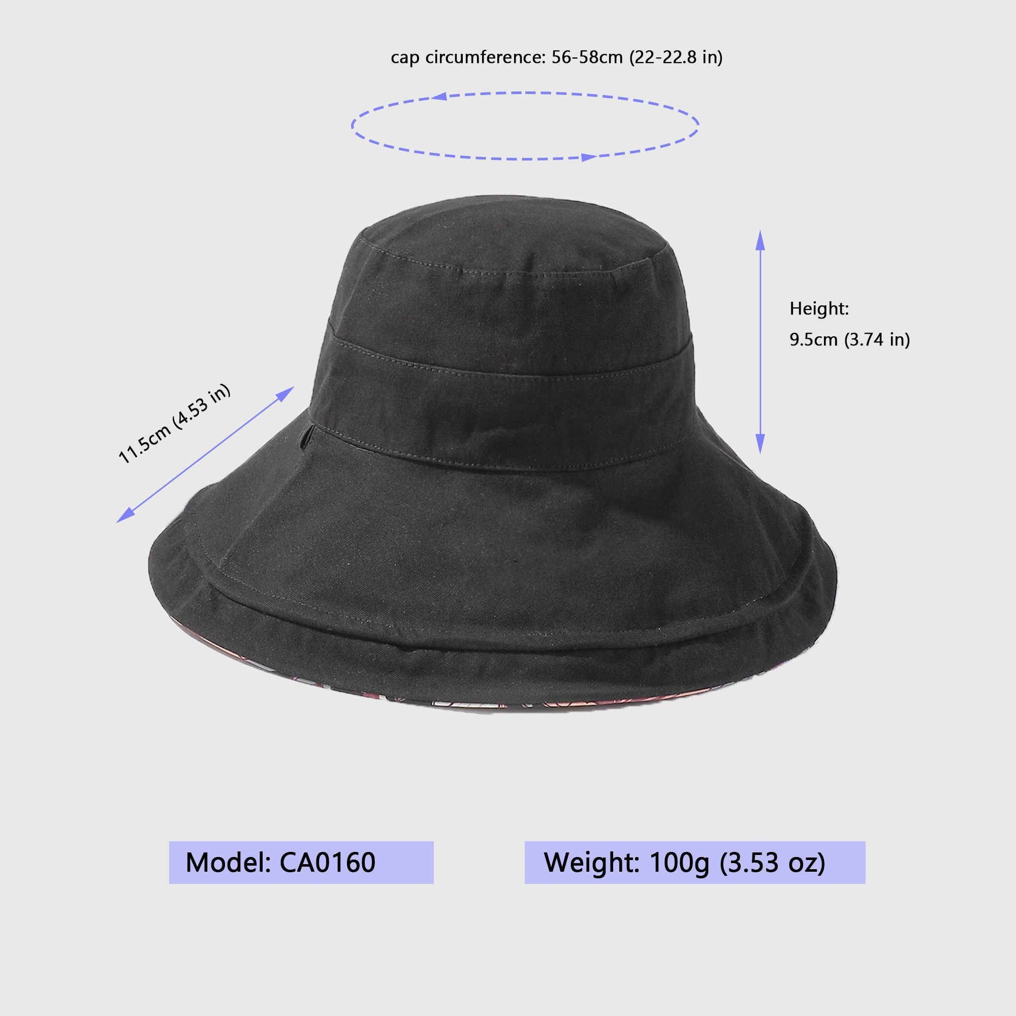 Anna-Kaci 2-in-1 Women's Floral & Solid Double-Sided Bucket Hat for Outdoor