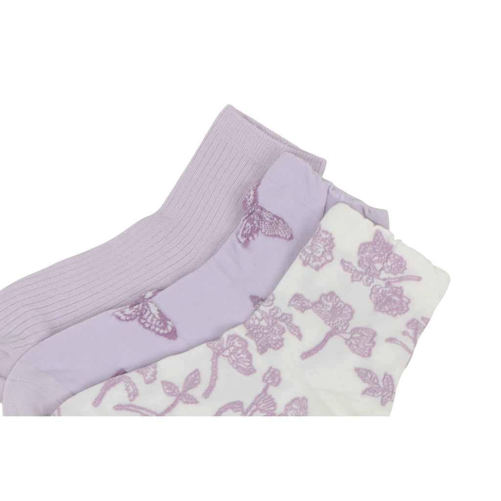 Anna-Kaci Renaissance Women 3-Pair Ankle Socks Set Assorted Patterns Featuring Colorblock, Cartoon Characters, and Butterfly Prints