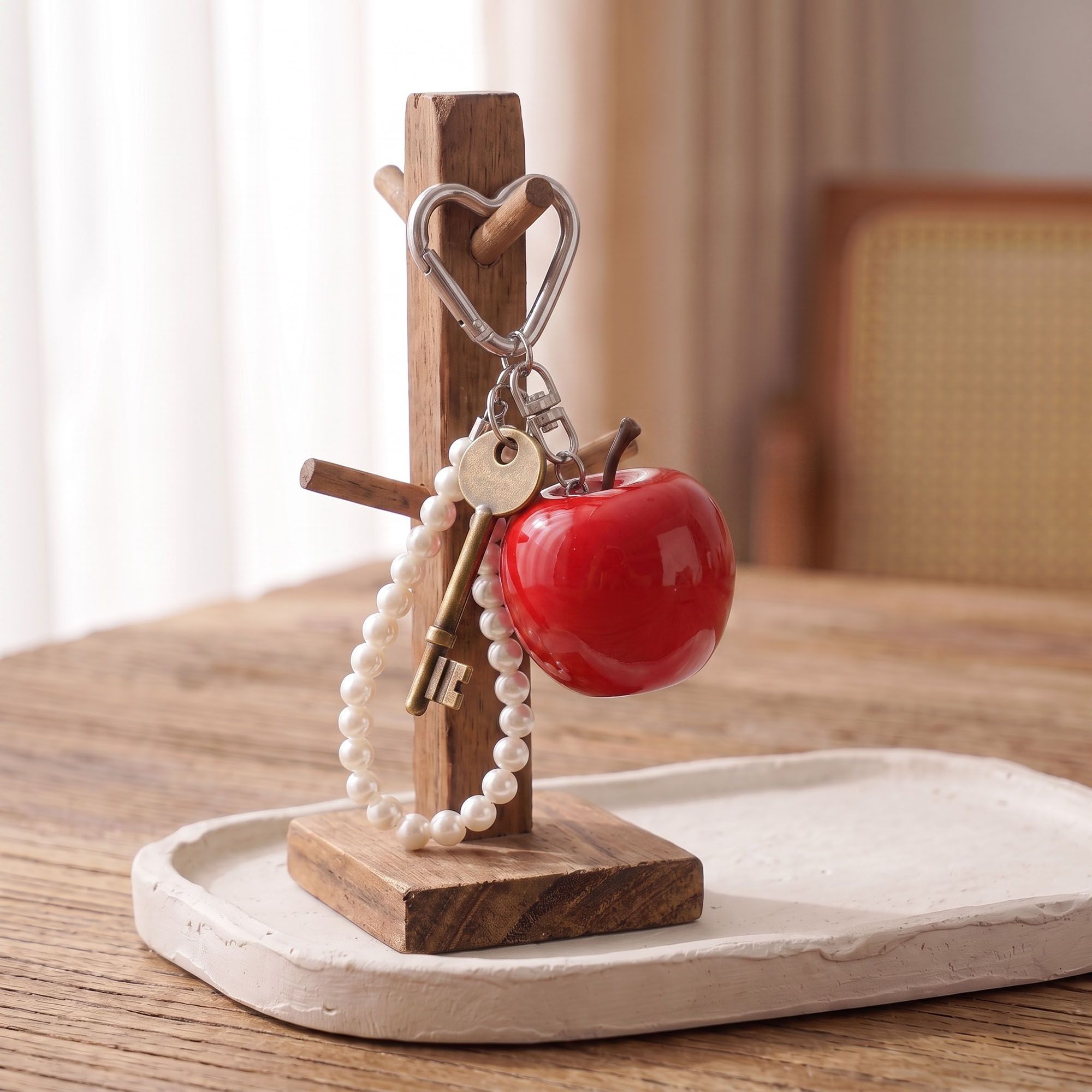 Bag Charm with Hanging Clip and Decorative Accent