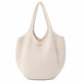 Soft Knit Hobo Tote Bag with Textured Shoulder Strap