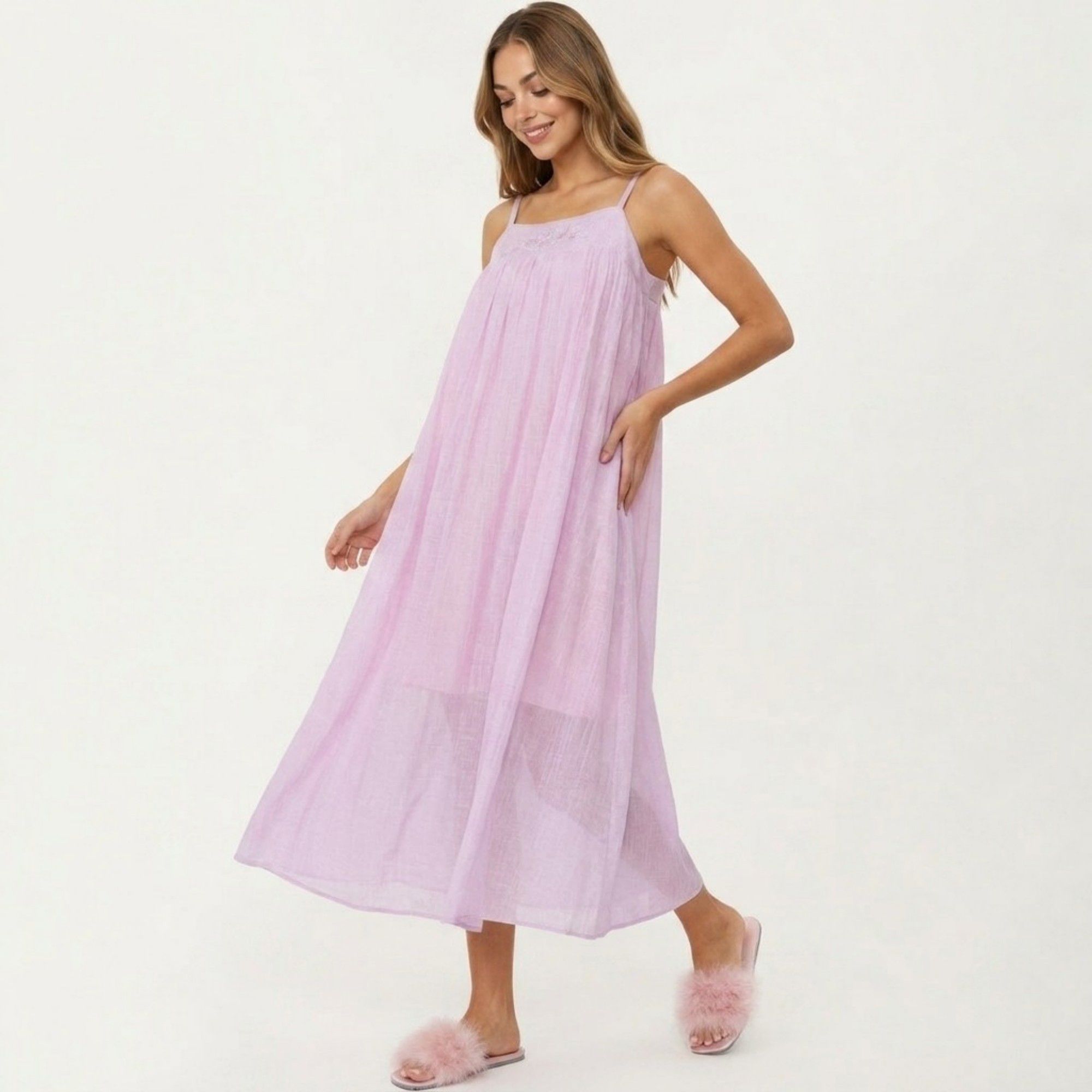 2-Piece Set Square Neck Nightgown and Long Sleeve Robe Pajama Set