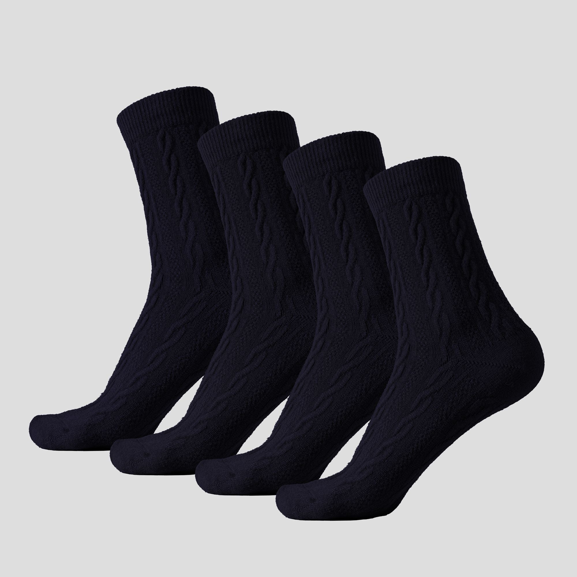 Anna-Kaci Women's Classic Crew Socks Cable-Knit Cotton for Casual Stability and Comfort 2 Pairs