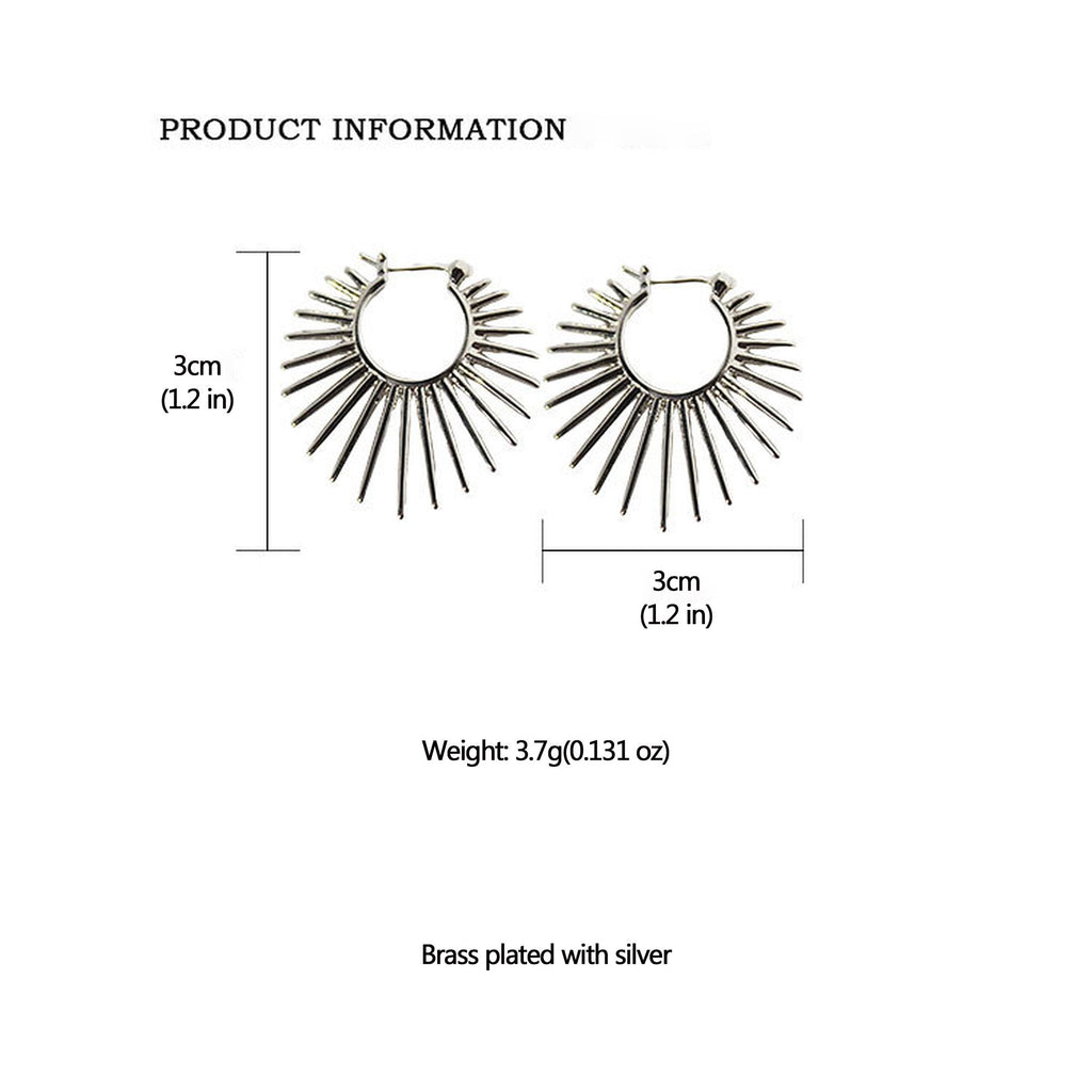 Women's Sunburst Hoop Earrings