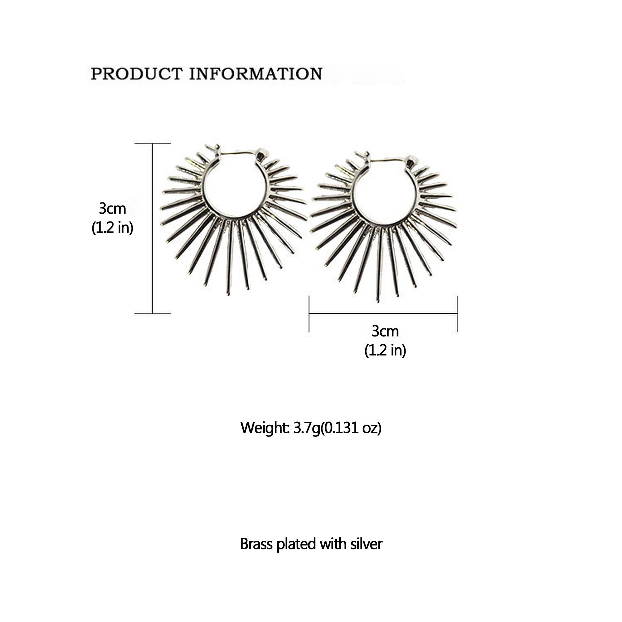 Women's Sunburst Hoop Earrings