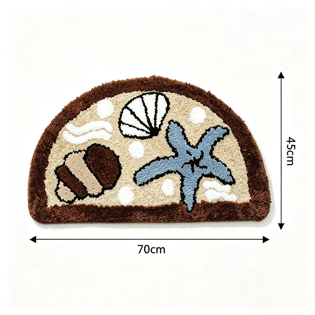 Sunflower Semicircular Bathroom Floor Mat Soft Water?Absorbent Rug with Anti?Slip Base