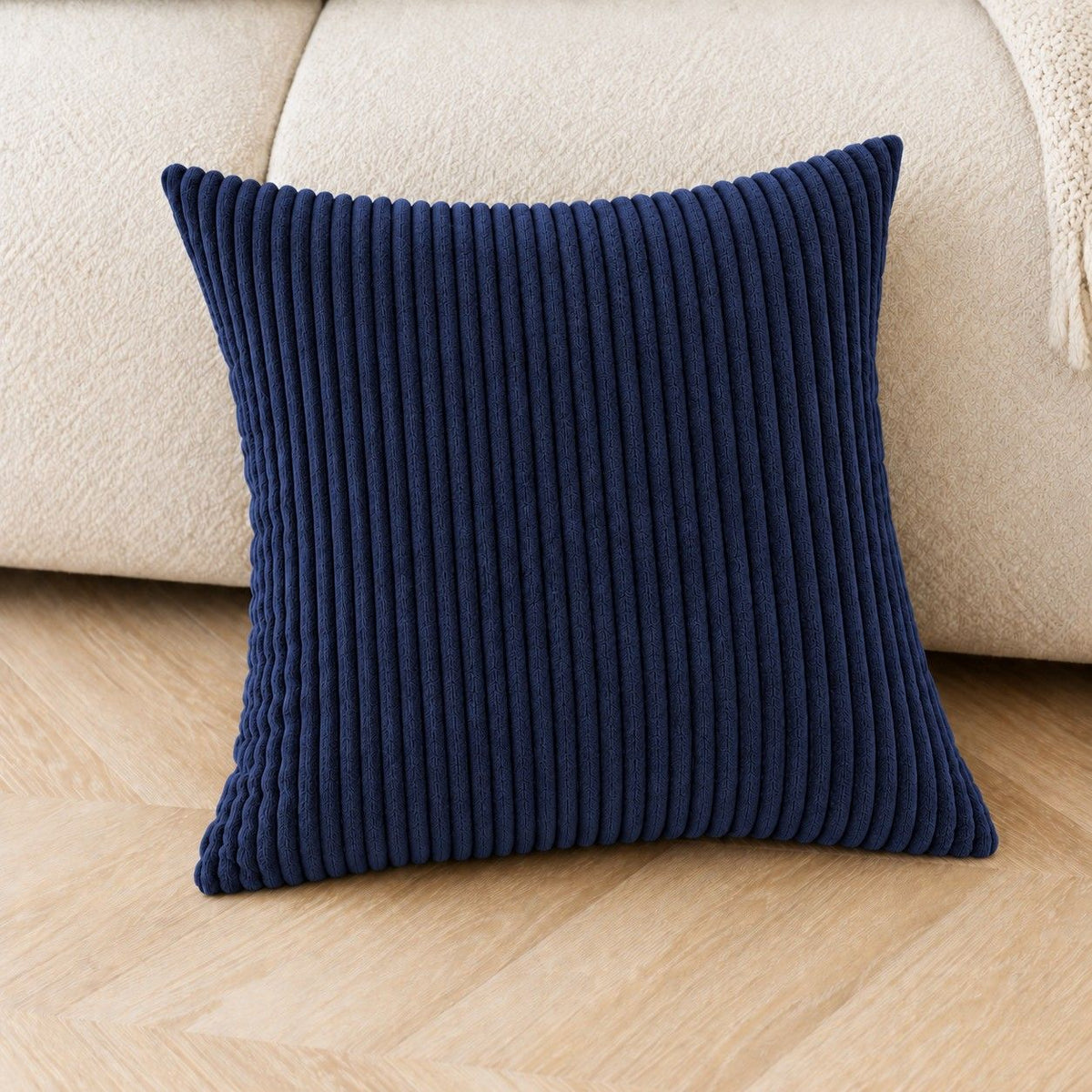 2 Pack Soft Corduroy Throw Pillow Covers 18 x 18 Inch and 12 x 20 Inch
