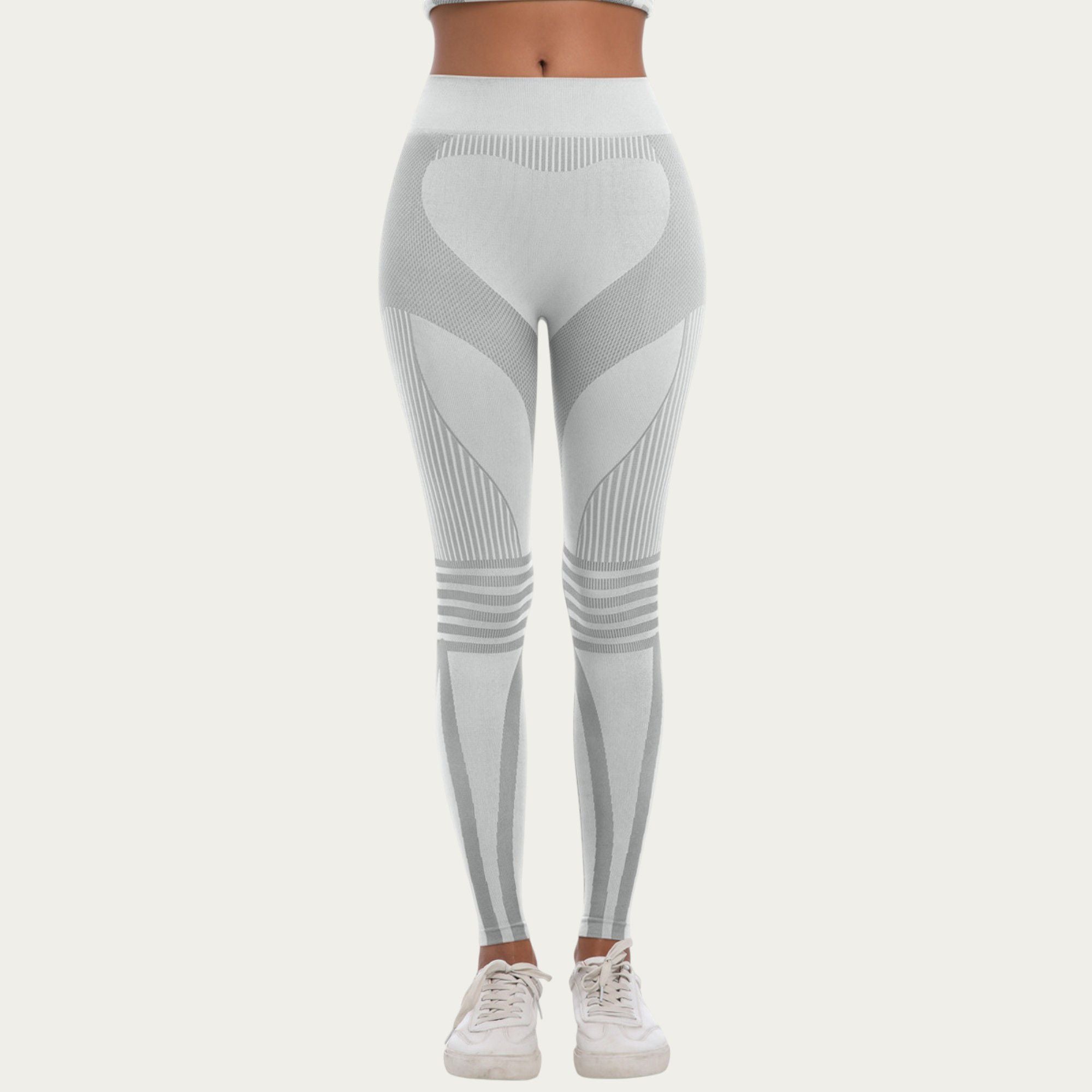 Anna-Kaci Active Women's Seamless High Waist Ribbed Leggings with Sculpting Contour Panels and Compression Fit