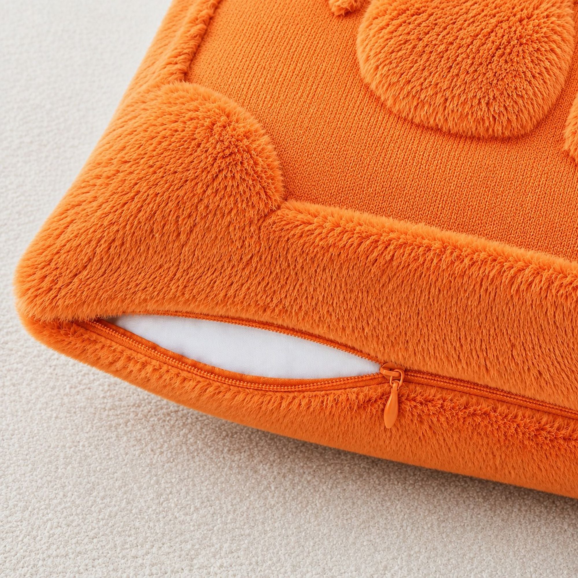 Plush Pumpkin Throw Pillow Cover for Fall and Thanksgiving Decor
