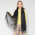 Anna-Kaci Women's Lightweight Sheer Scarf with Subtle Metallic Thread Detail Elegant Long Wrap Accessory