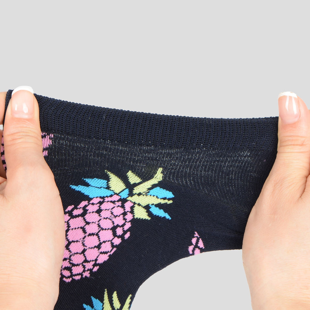 Anna-Kaci Women's  Fruit Print No Show Socks Breathable Cotton 6pk