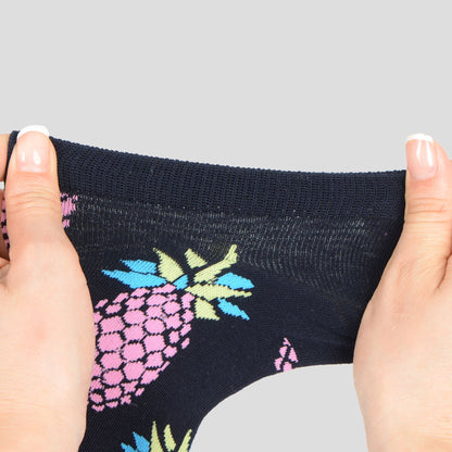 Anna-Kaci Women's  Fruit Print No Show Socks Breathable Cotton 6pk