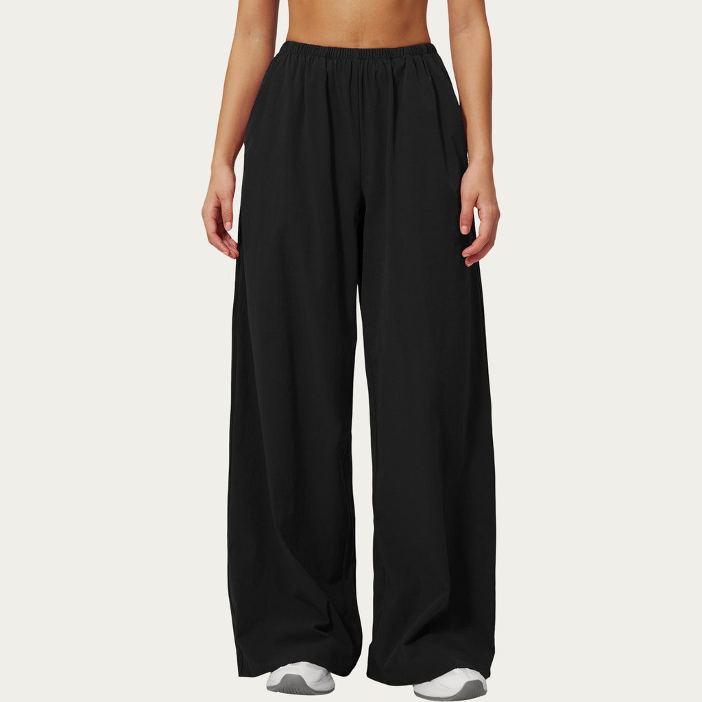 Anna-Kaci Active Women's Wide Leg Lounge Pants with Elastic Waistband and Relaxed Draped Fit