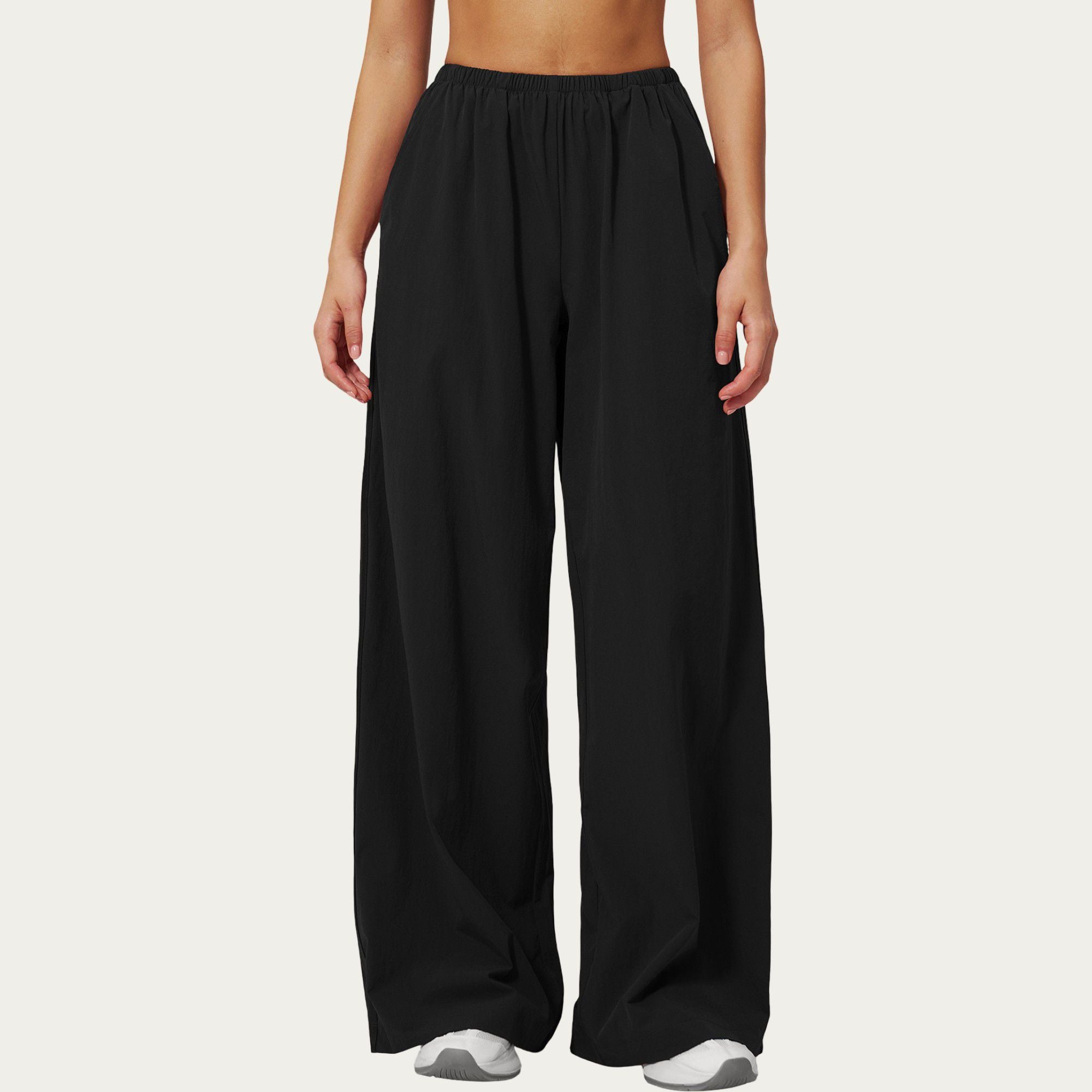 Anna-Kaci Active Women's Wide Leg Lounge Pants with Elastic Waistband and Relaxed Draped Fit