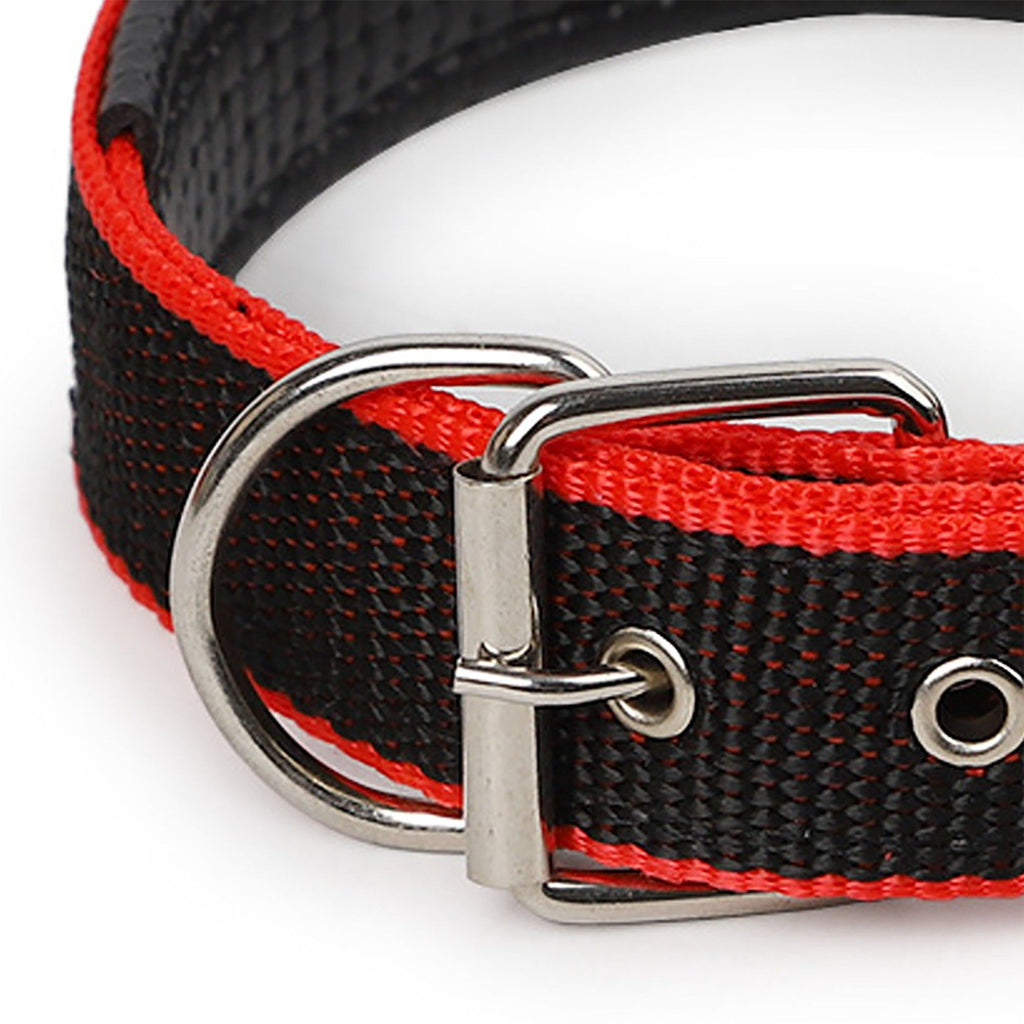 Padded Dog Collar Adjustable Nylon Pet Collar with Metal Buckle Soft Lining